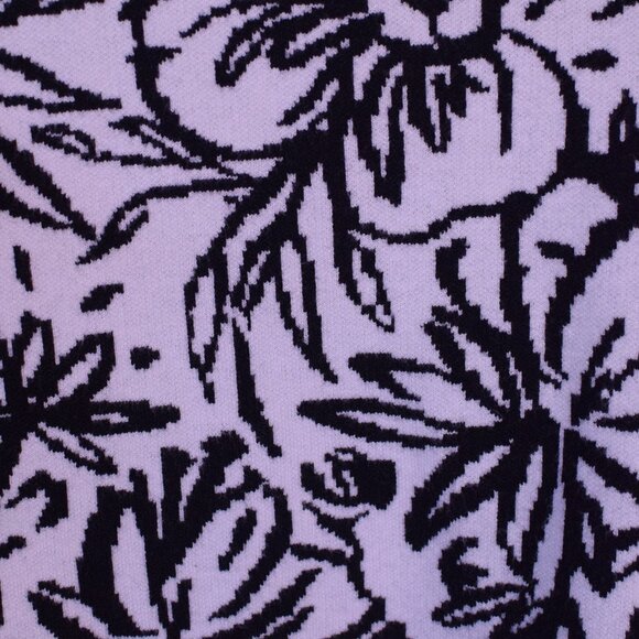 Tahari Women's Black & White Floral Chunky Cozy Warm Thick Sweater Winter Size M - Picture 5 of 9